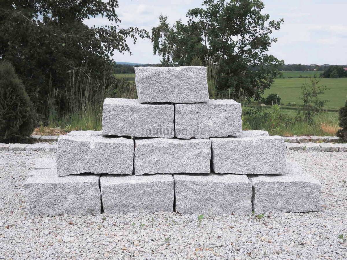Granit Mauersteine kaufen 20x20x40 cm grau DORNBERG | midomo.de