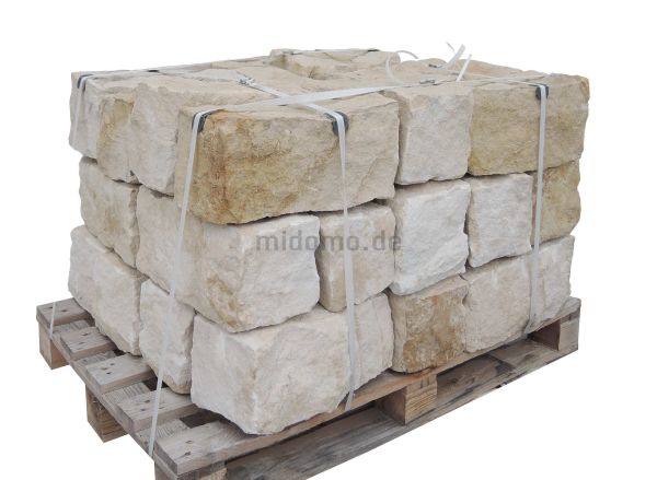 Sandstein gespalten Mauersteine 20x20x40 cm