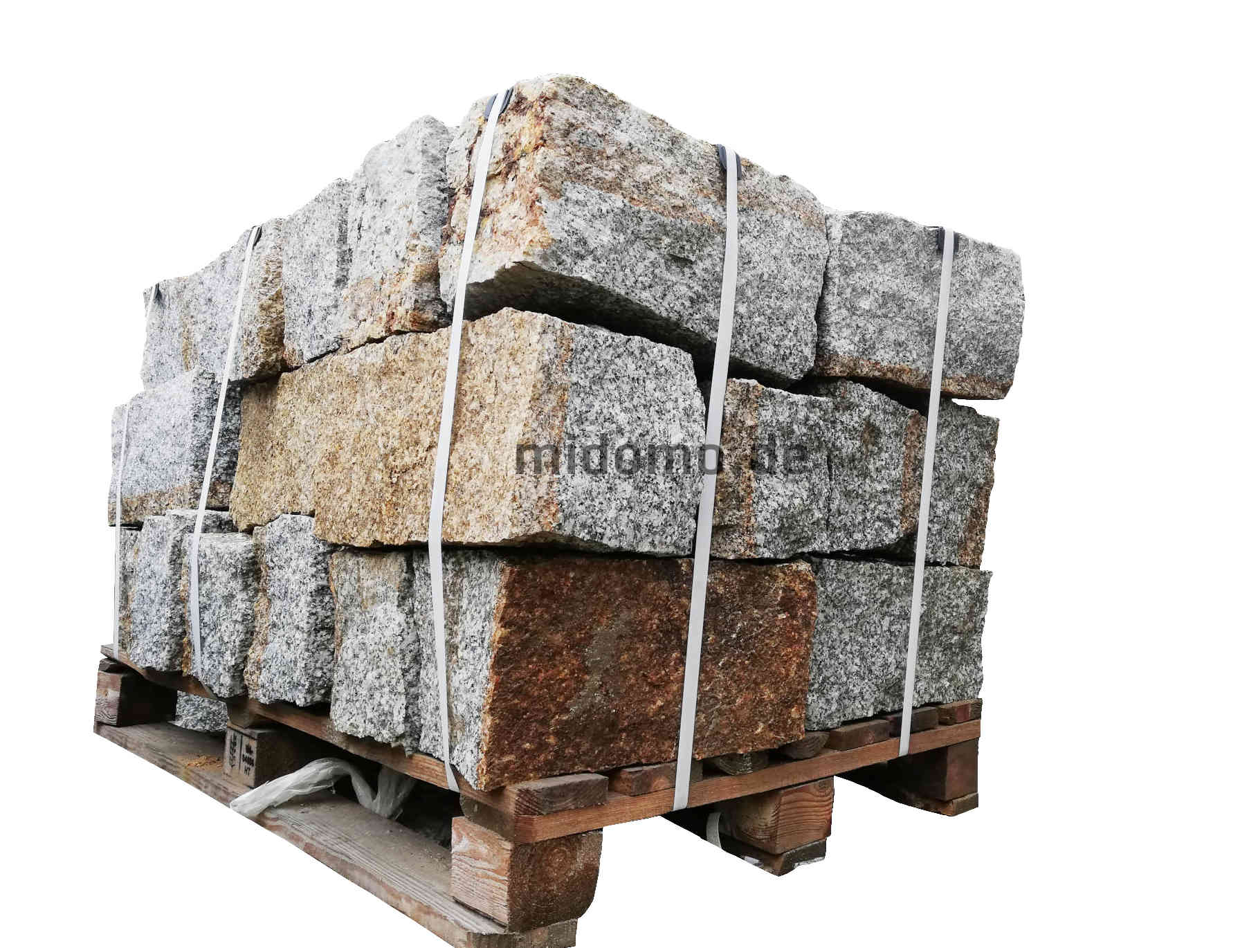 Granit Mauersteine 20x20x40 cm herbstlaubgrau midomo